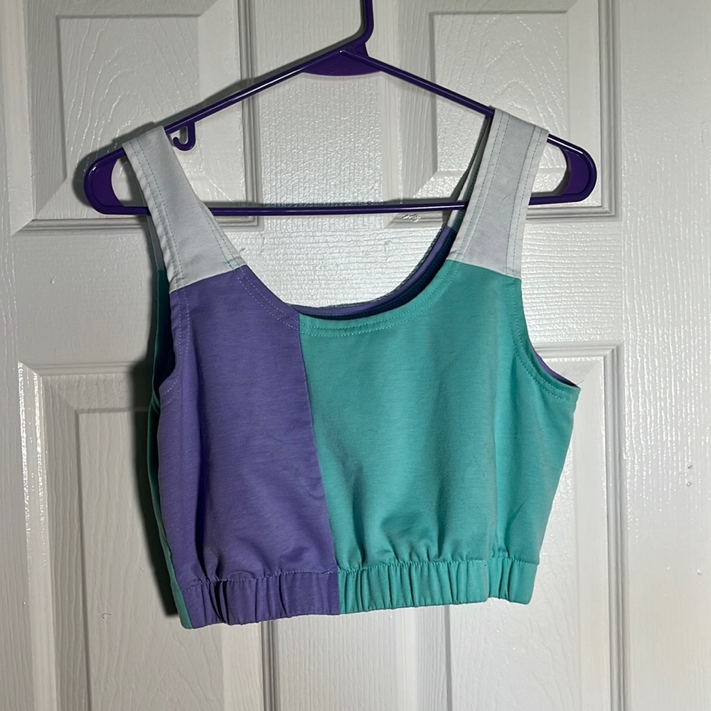Shein - color block crop top